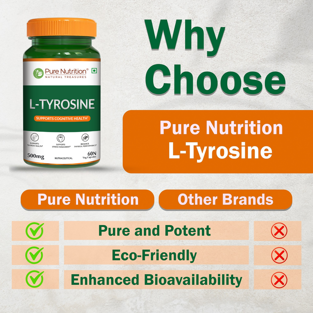 L-Tyrosine 500mg Veg Capsules Focus, Mood & Stress Management