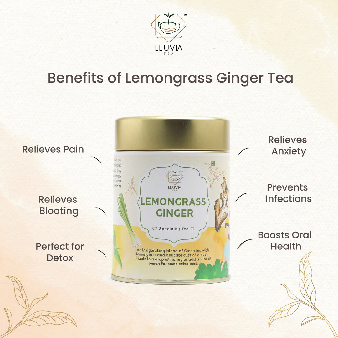 Lluvia Tea Lemongrass Ginger| Relieve Anxiety &  Detox| 50g