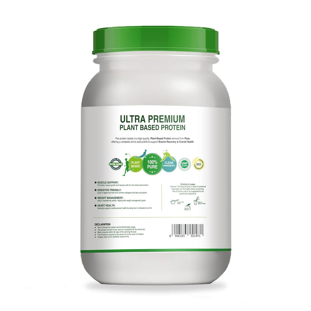 Pure Nutrition Pea Protein Isolate Powder 1Kg | 100% Pure Plant-Based Protein for Men & Women | 25.5g Protein & 4g BCAA | Ideal for Muscle Growth, Recovery & Vegan Diet