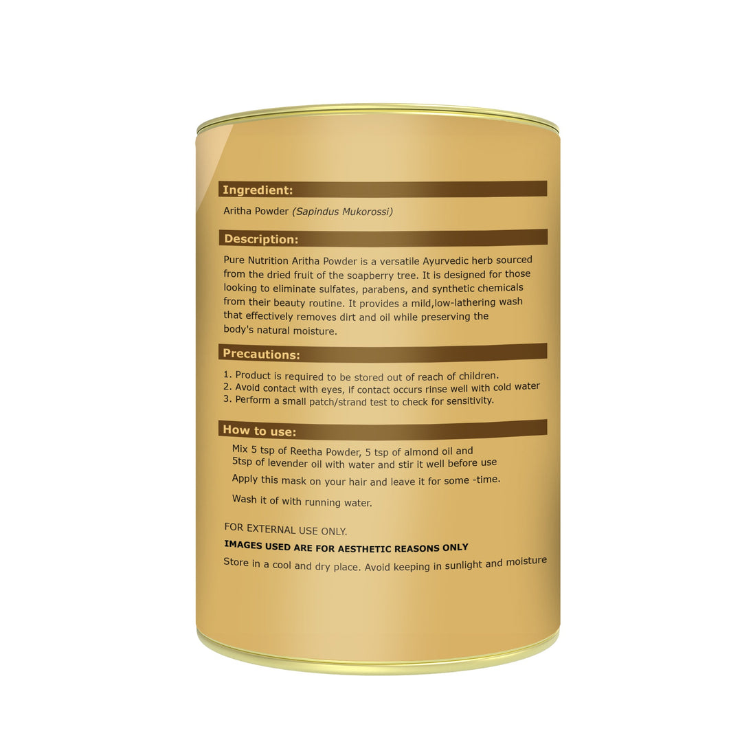 Pure Nutrition Aritha Powder (Sapindus Mukorossi) – Natural Herbal Hair Cleanser