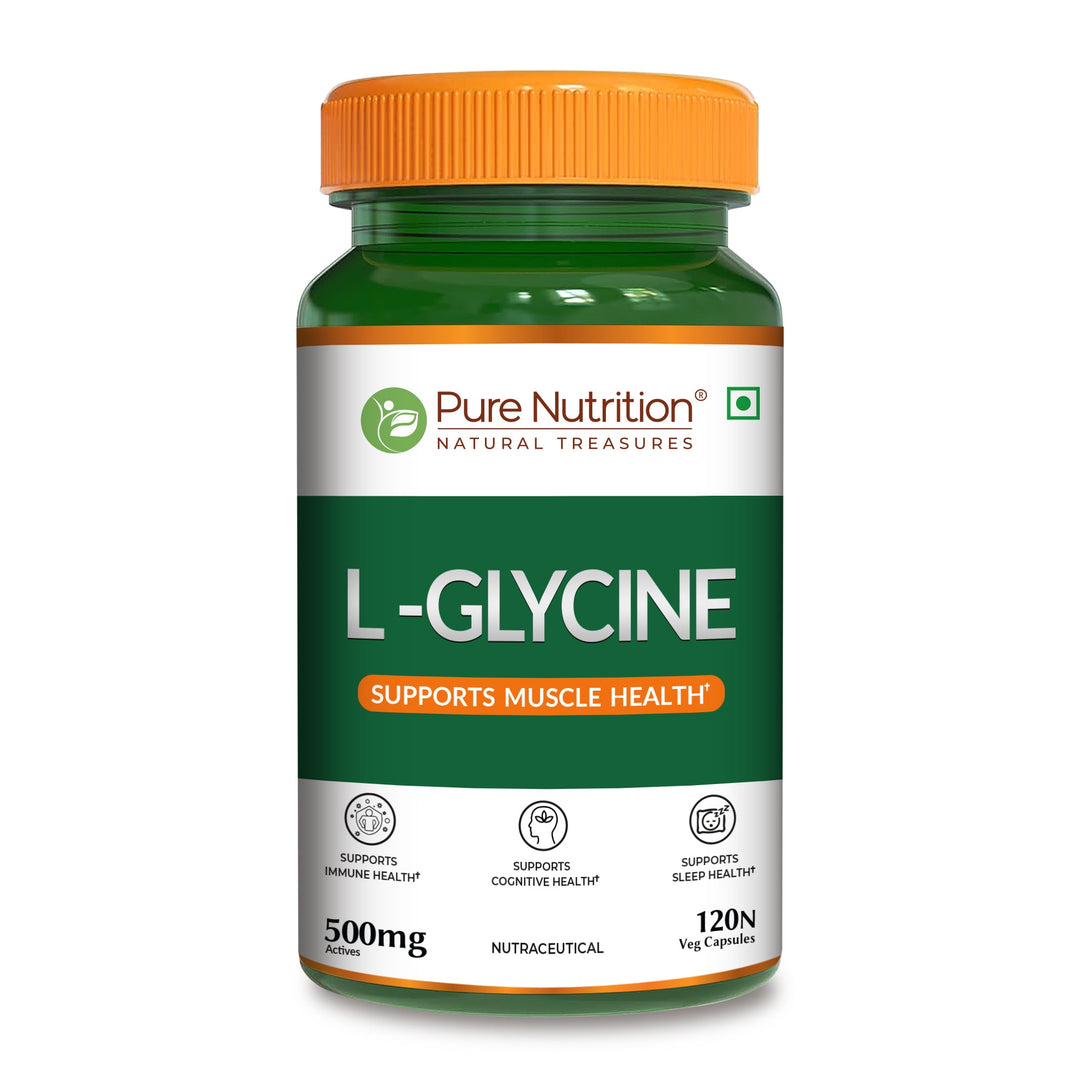 L-Glycine 500mg Veg Capsules  Muscle, Cognitive & Sleep Support | 120 Caps