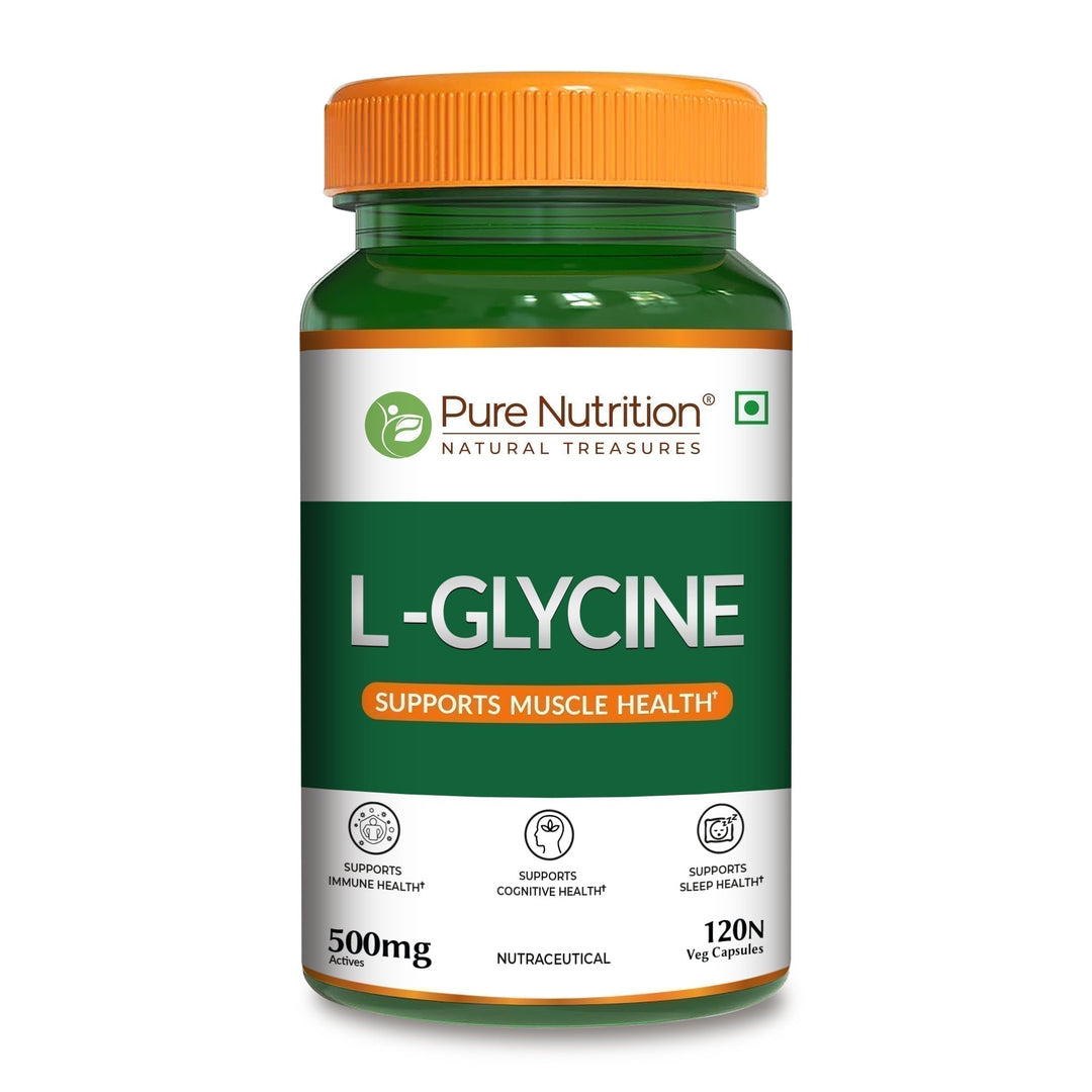 L-Glycine 500mg Veg Capsules  Muscle, Cognitive & Sleep Support | 120 Caps