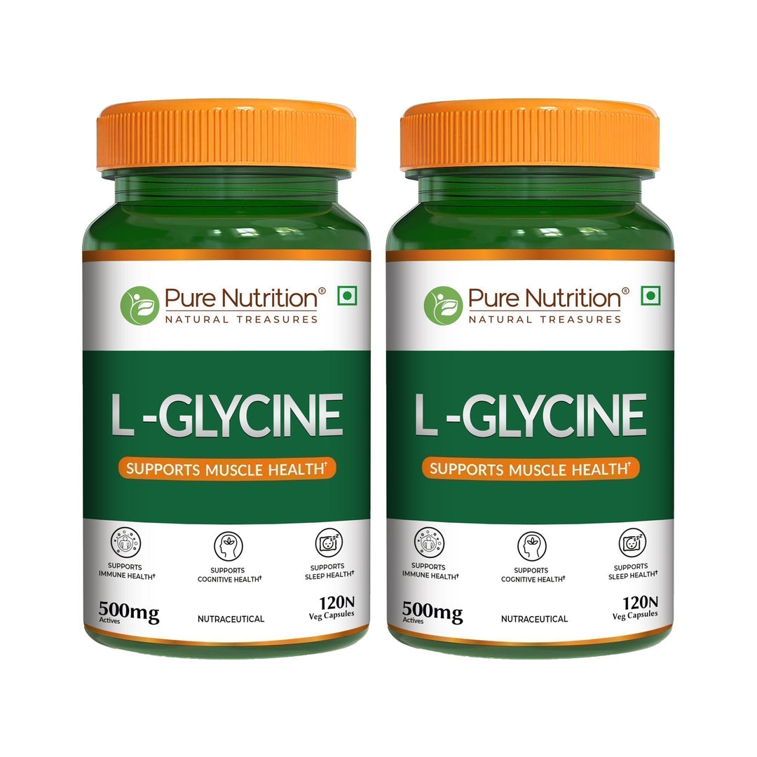 L-Glycine 500mg Veg Capsules  Muscle, Cognitive & Sleep Support | 120 Caps