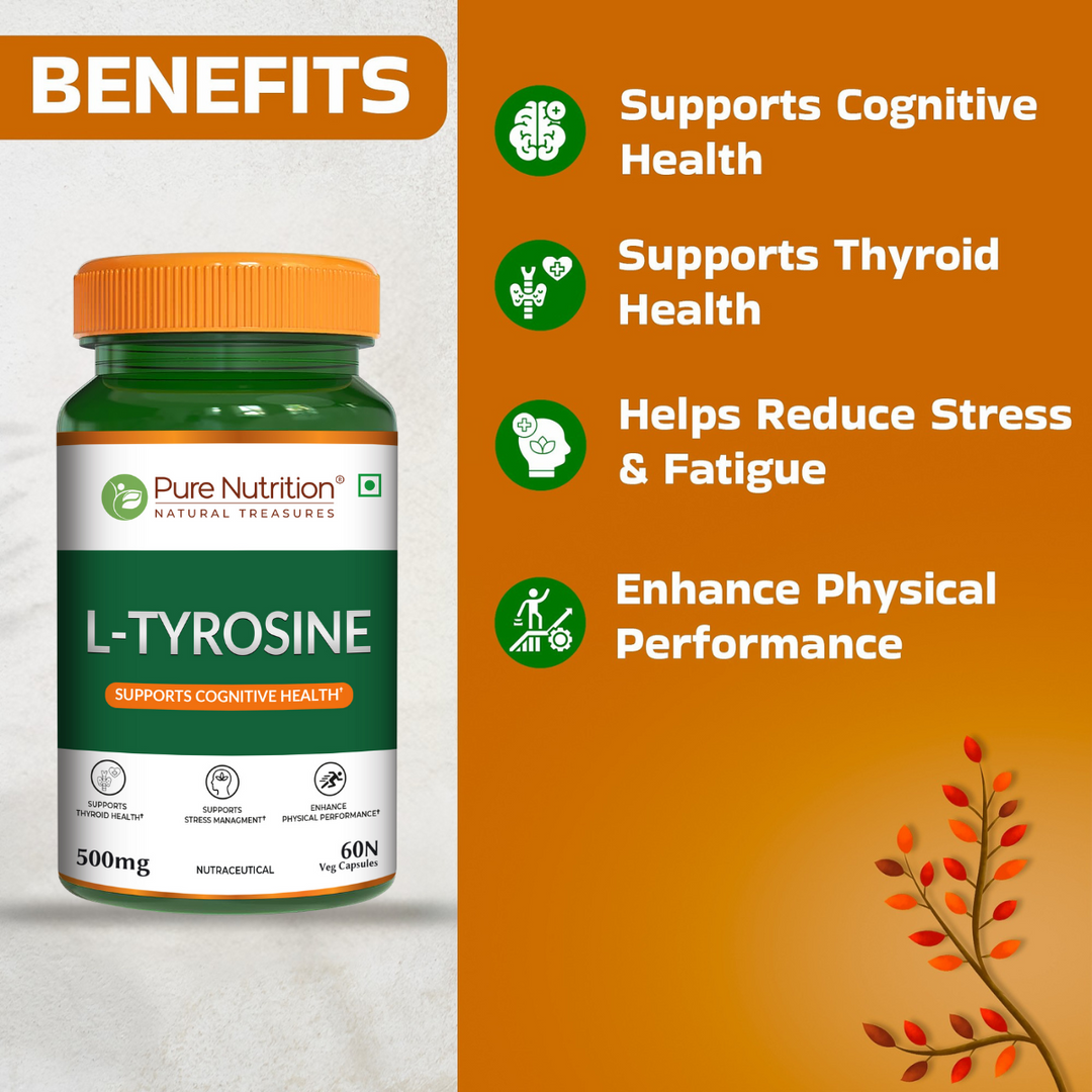 L-Tyrosine 500mg Veg Capsules Focus, Mood & Stress Management