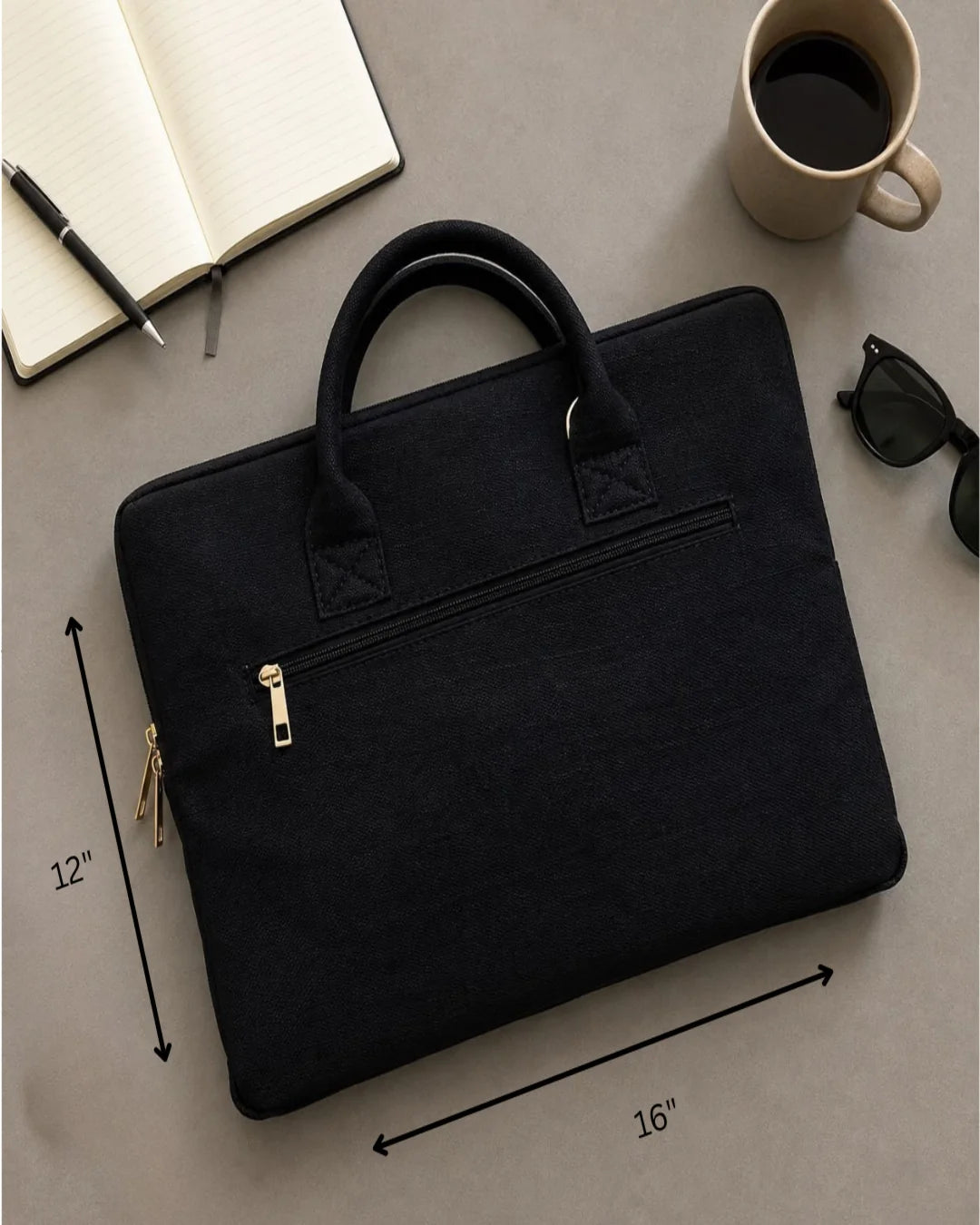 The Label GAIA Hemp Solid Slim Laptop Bag