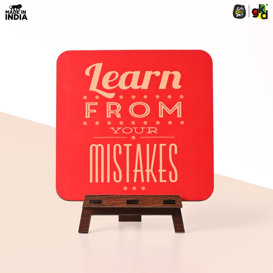 Motivational Table Top Frame for Desk | Inspirational Quotes for Office, Study, Home Decor | 6 Variants | Wooden Frame with Stand