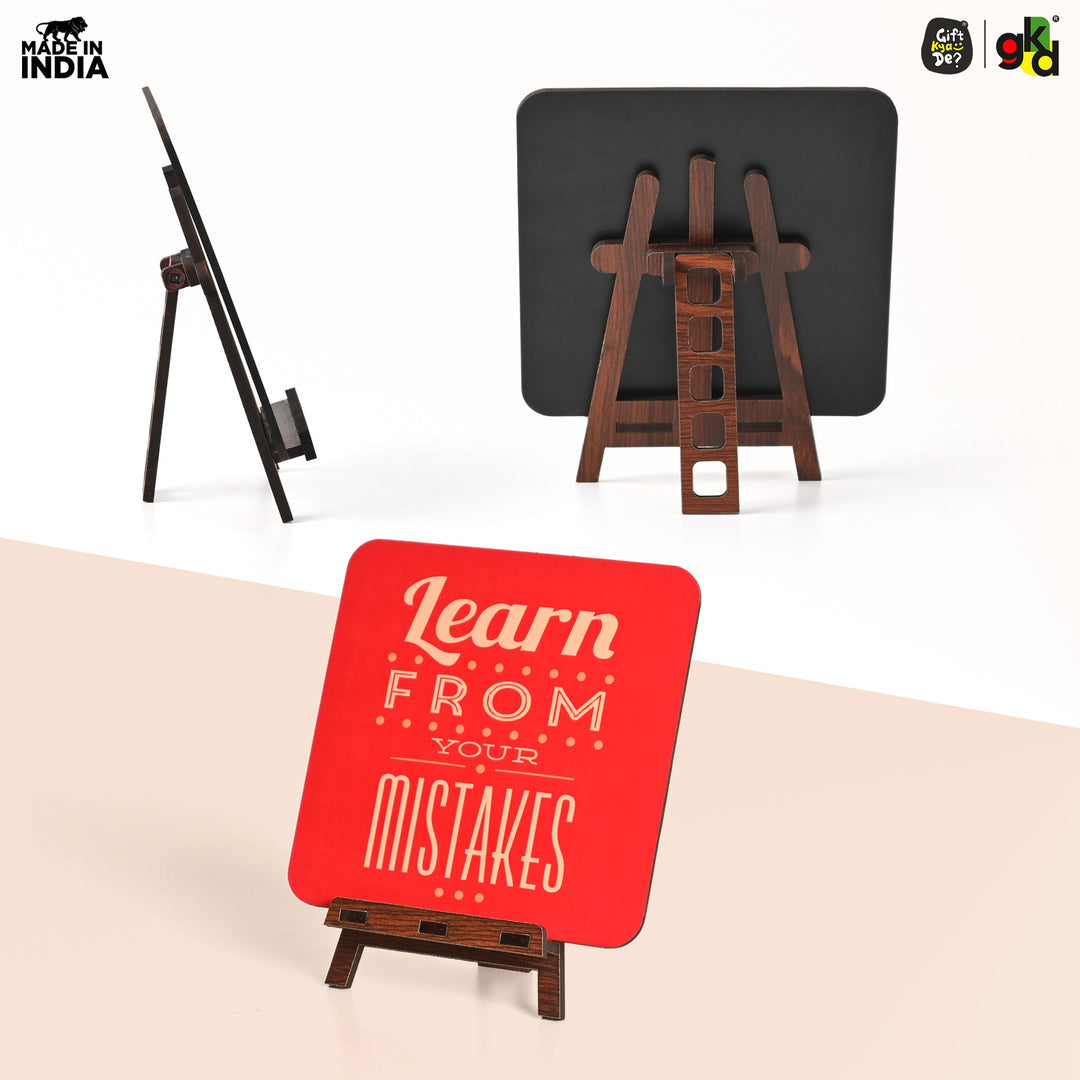 Motivational Table Top Frame for Desk | Inspirational Quotes for Office, Study, Home Decor | 6 Variants | Wooden Frame with Stand