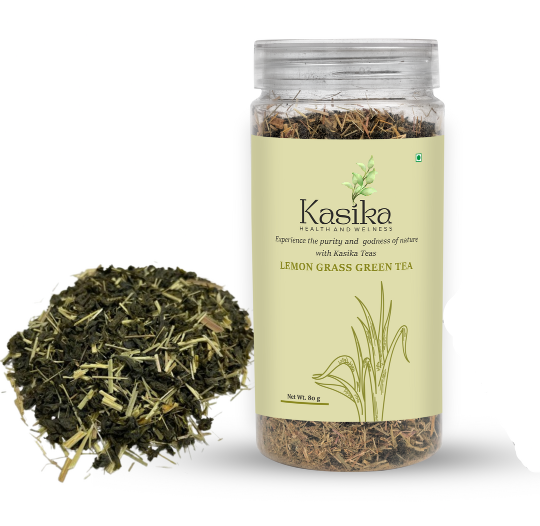 Kasika Lemon Grass Green Tea – Loose Leaf Tea | Refreshing Blend of Green Tea Leaves & Lemon Grass | Rich in Antioxidants | Supports Digestion & Boosts Immunity | Hot & Iced | Vegan & Gluten-Free