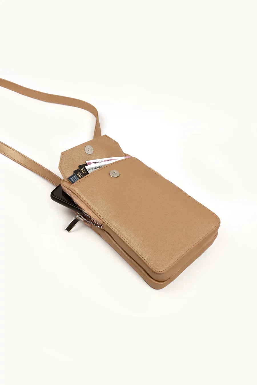Vertical Vegan Leather Mobile Pouch