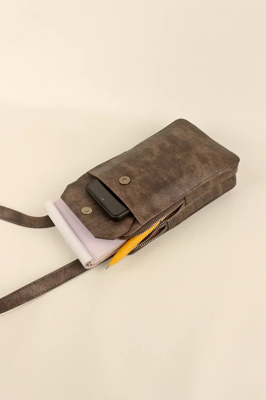 Vertical Vegan Leather Mobile Pouch