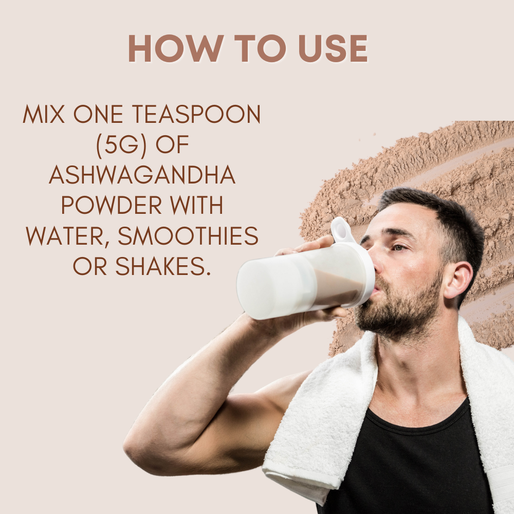Organic Ashwagandha Powder - 227g | 100% Pure and Natural | Supports Stress Relief, Vitality, and Overall Wellness
