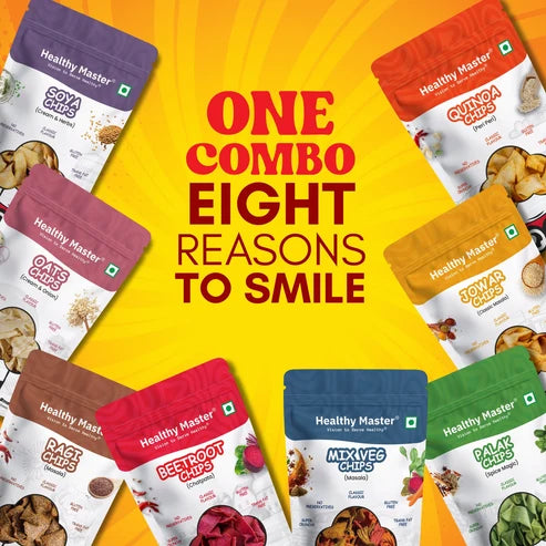 Healthy Master Light and Crispy Chips Combo (Pack of 8) (Each 100gm)