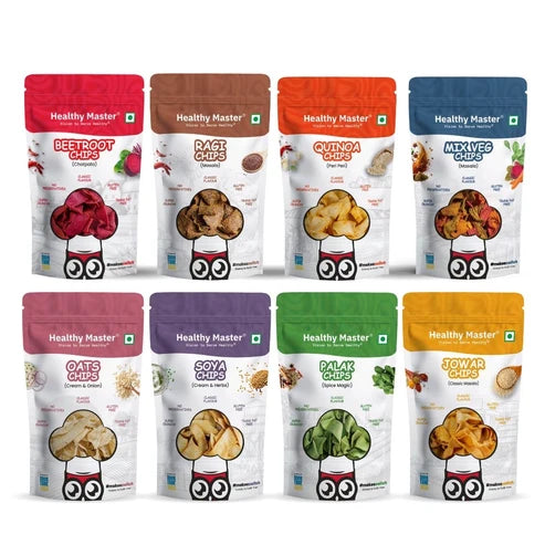 Healthy Master Light and Crispy Chips Combo (Pack of 8) (Each 100gm)