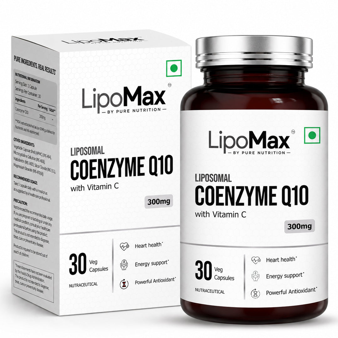 LipoMax Liposomal Coenzyme Q10 300mg 30 Veg Capsules | Antioxidant & Energy Support
