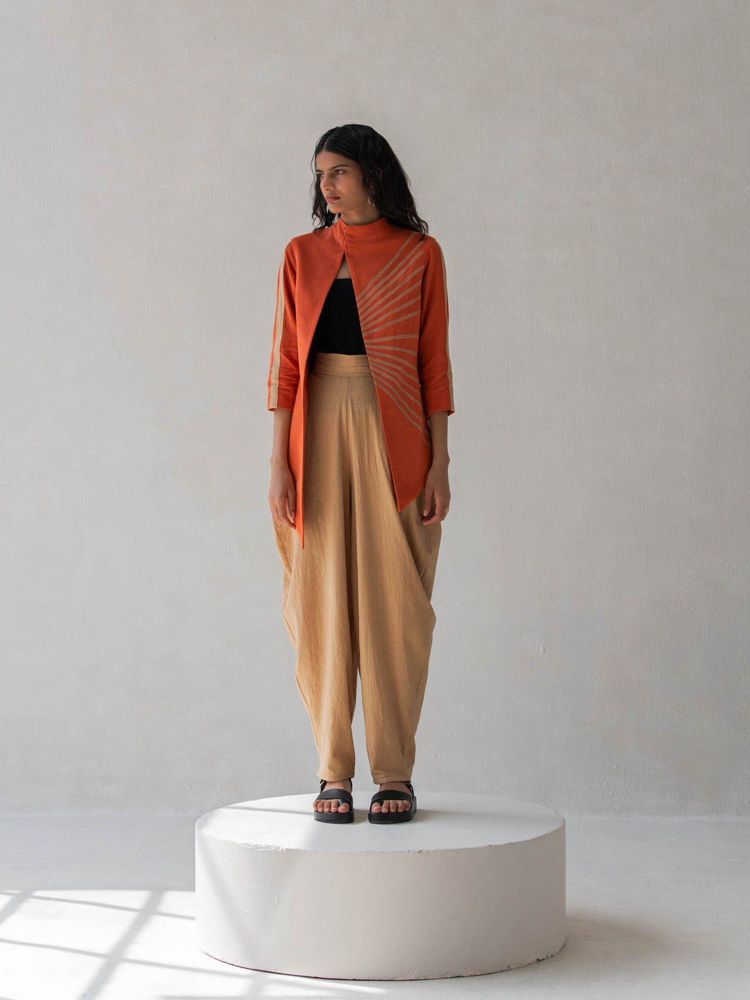Dhwani Choksi Dhoti Pants - Dark Beige