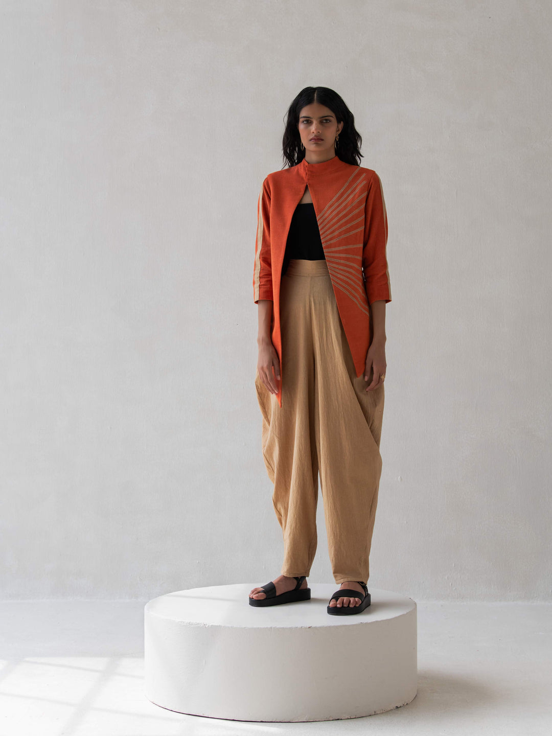 Dhwani Choksi Dhoti Pants - Dark Beige