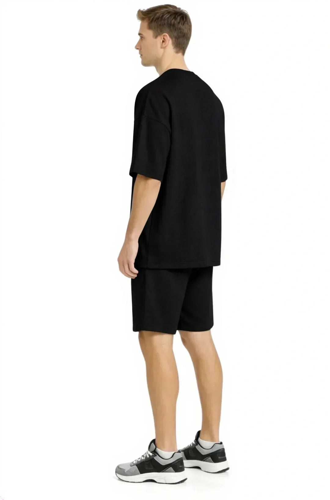 Men’s Bamboo Loungewear Set – Oversize T‑shirt & Shorts Combo | Premium Relaxwear | Black