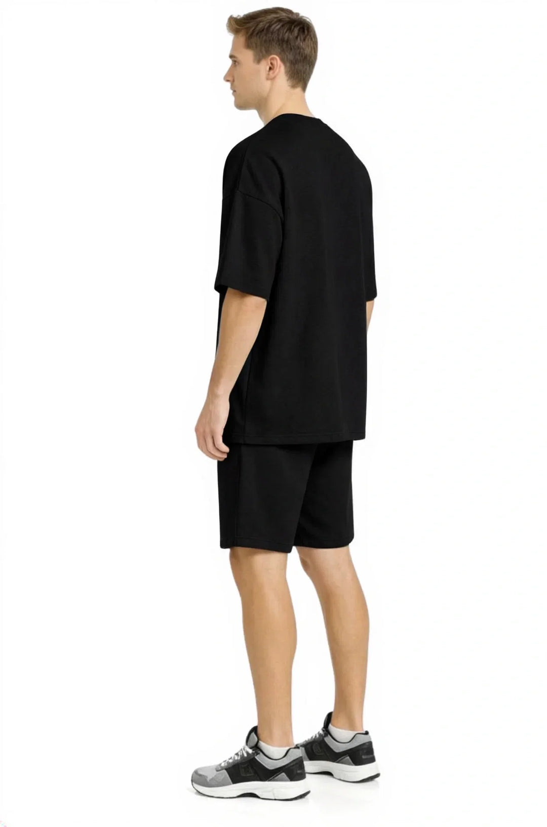 Men’s Bamboo Loungewear Set – Oversize T‑shirt & Shorts Combo | Premium Relaxwear | Black
