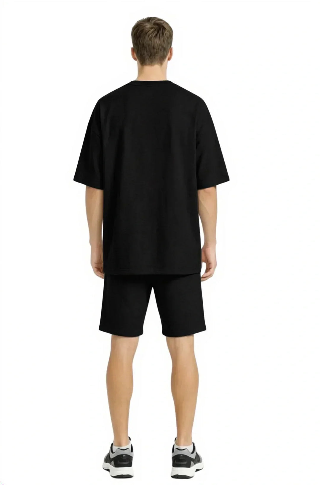 Men’s Bamboo Loungewear Set – Oversize T‑shirt & Shorts Combo | Premium Relaxwear | Black