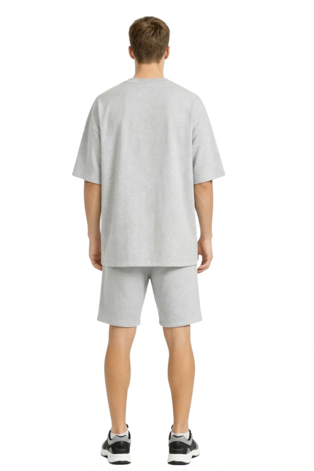 Men’s Bamboo Loungewear Set – Oversize T‑shirt & Shorts Combo | Premium Relaxwear | Gray