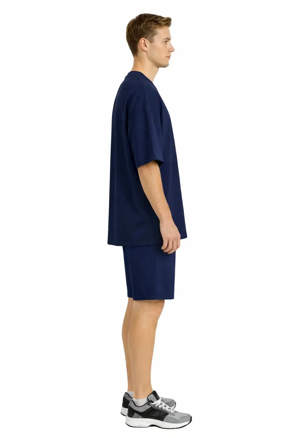 Men’s Bamboo Loungewear Set – Oversize T‑shirt & Shorts Combo | Premium Relaxwear | Navy