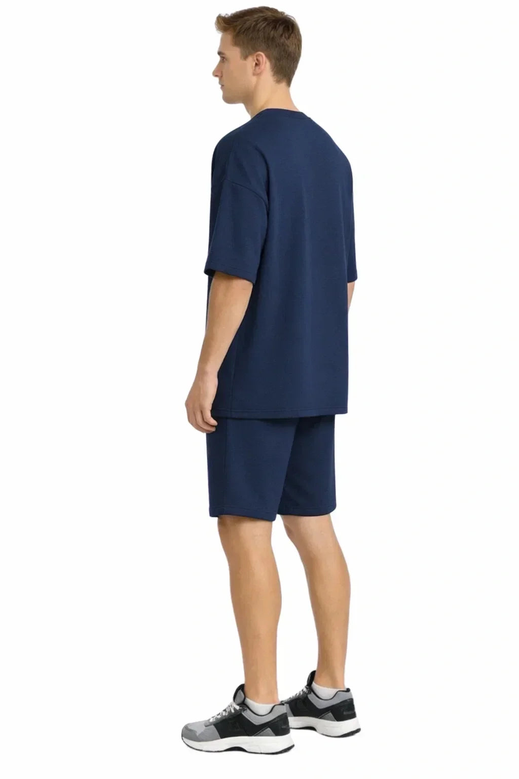 Men’s Bamboo Loungewear Set – Oversize T‑shirt & Shorts Combo | Premium Relaxwear | Navy