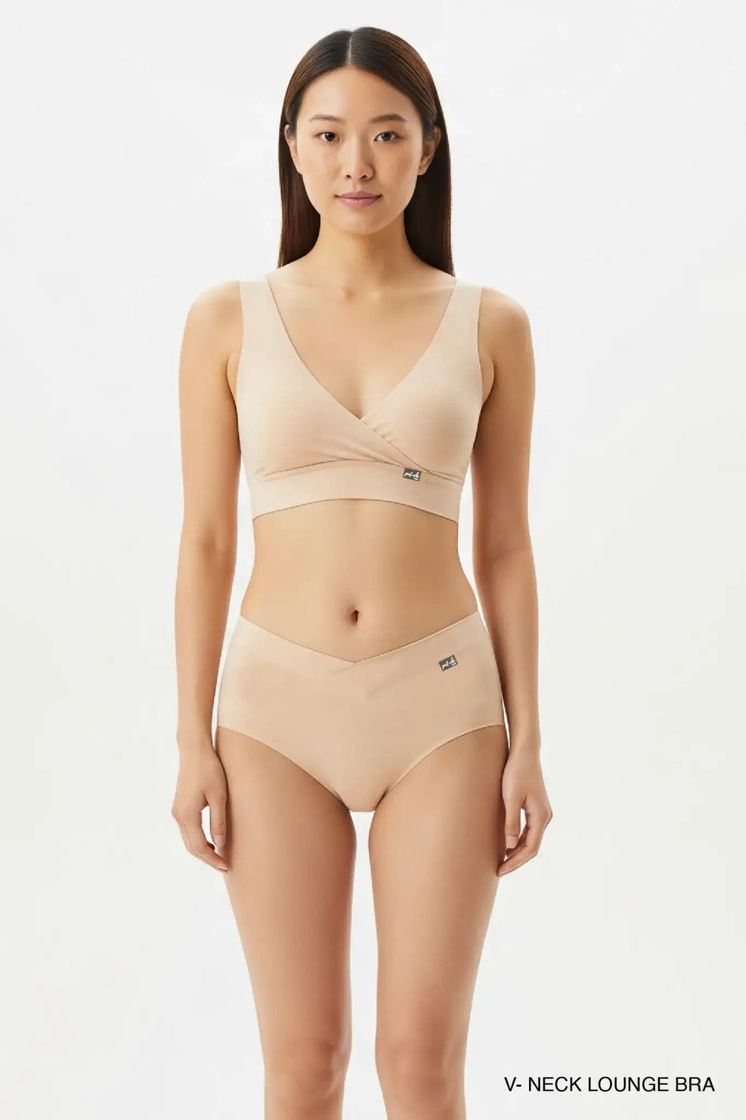 V-Neck Maternity Bamboo Bra – Winter Beige