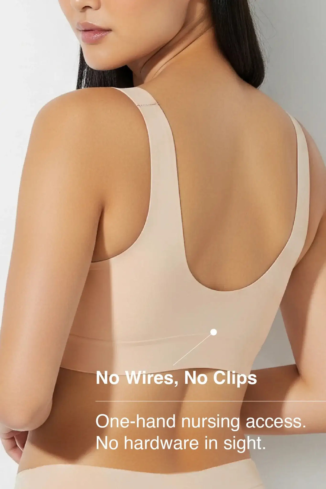 V-Neck Maternity Bamboo Bra – Winter Beige