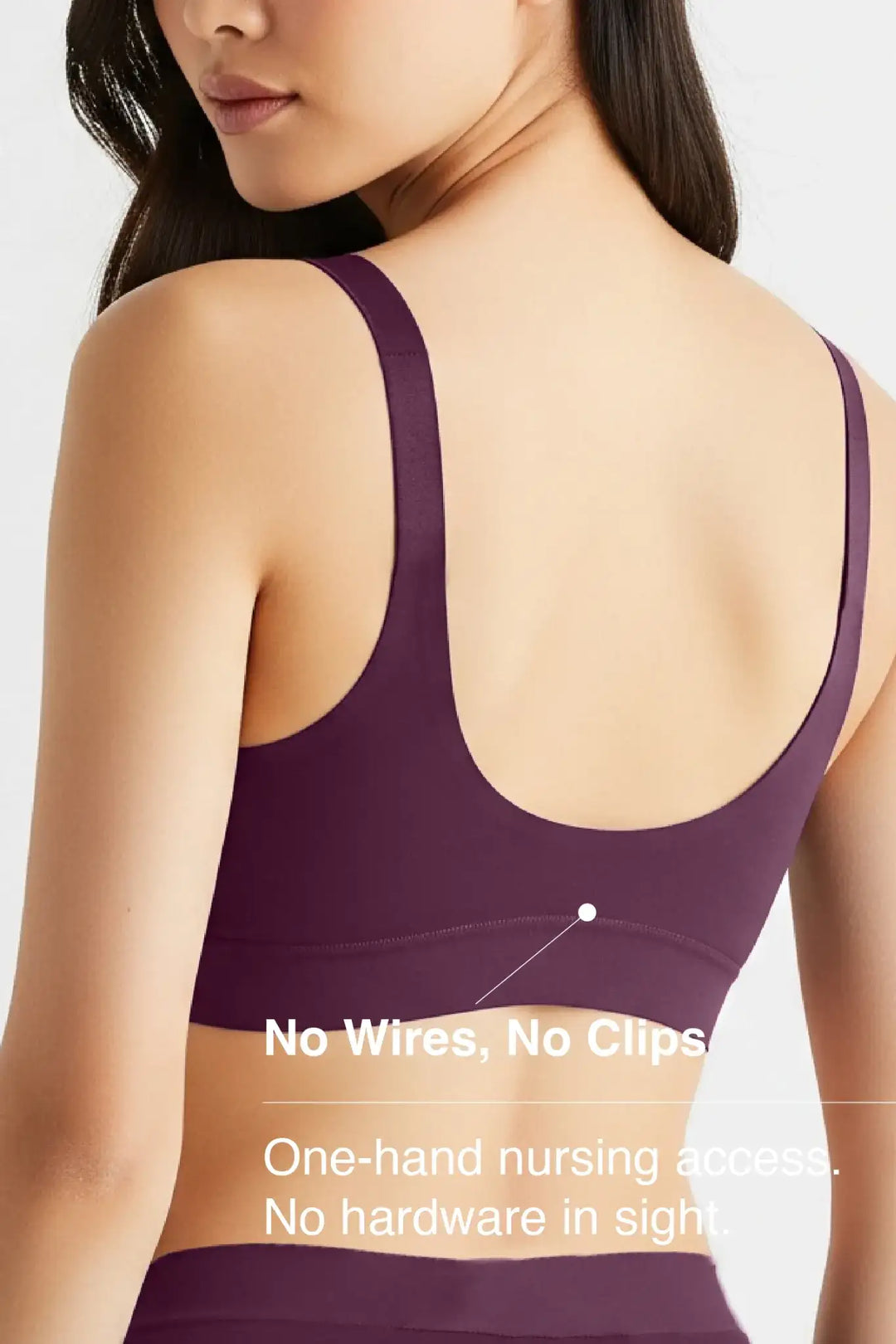 V-Neck Maternity Bamboo Bra – Plum Purple