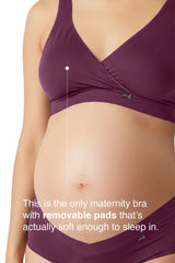 V-Neck Maternity Bamboo Bra – Plum Purple