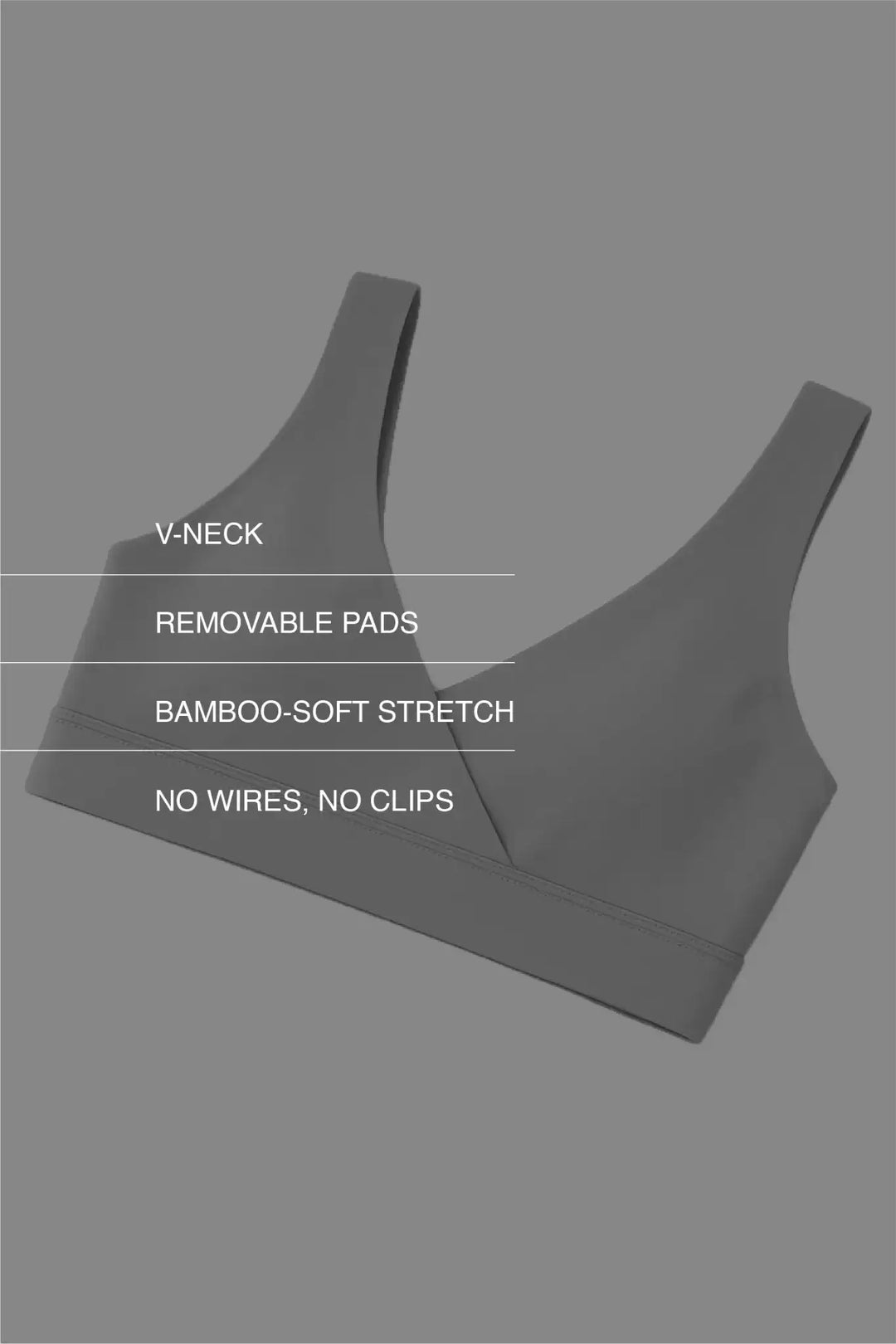 V-Neck Maternity Bamboo Bra – Limestone grey