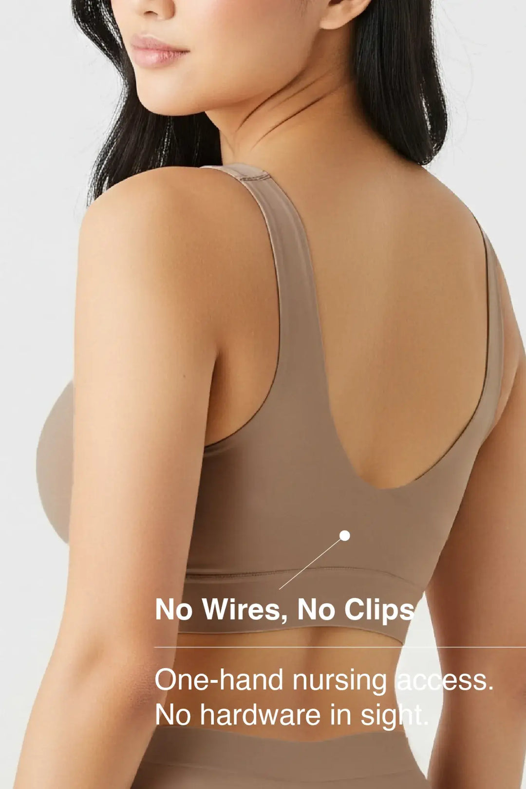 V-Neck Maternity Bamboo Bra – Caribou Brown