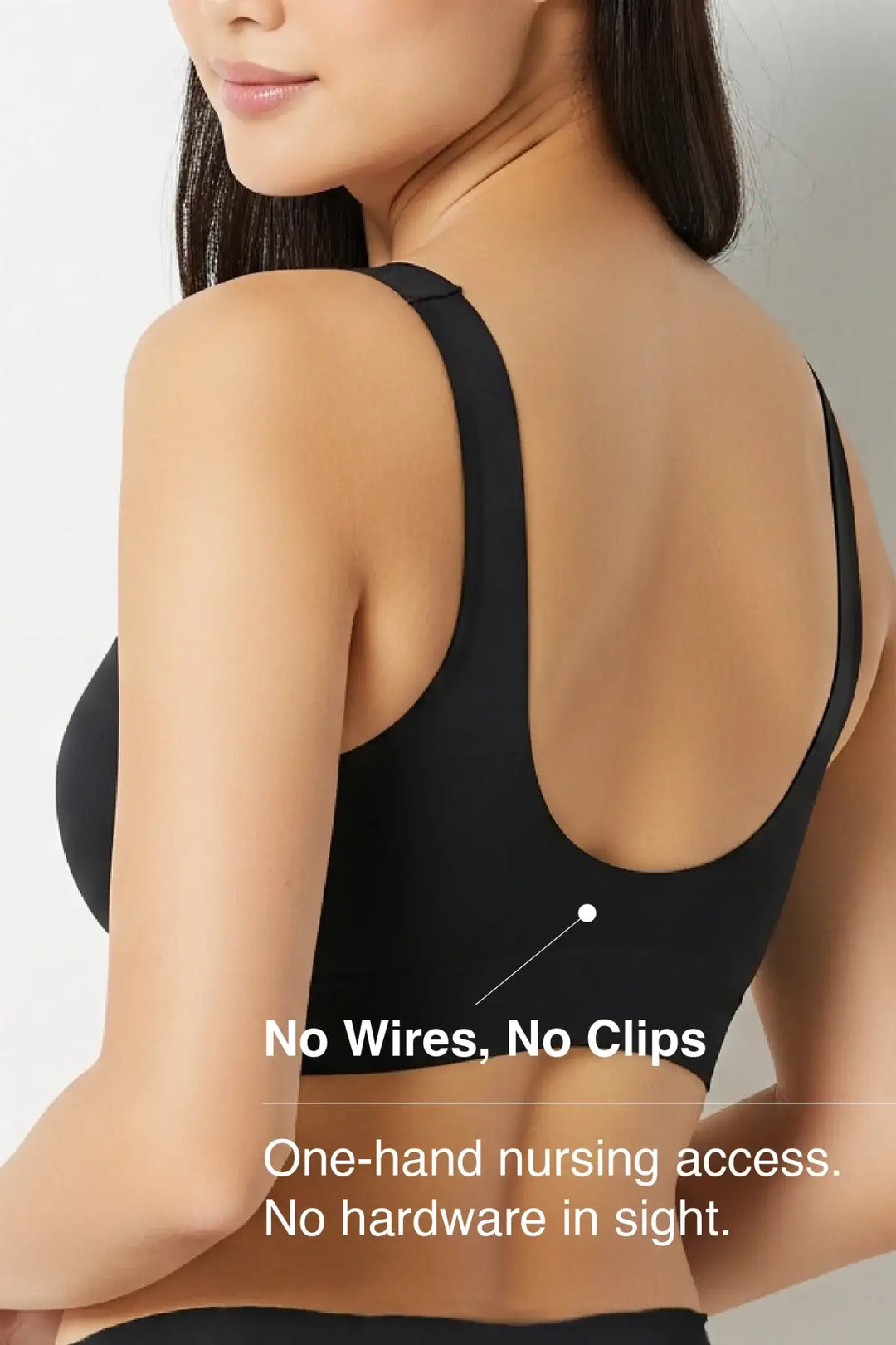 V-Neck Maternity Bamboo Bra – Jet Black