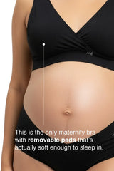 V-Neck Maternity Bamboo Bra – Jet Black