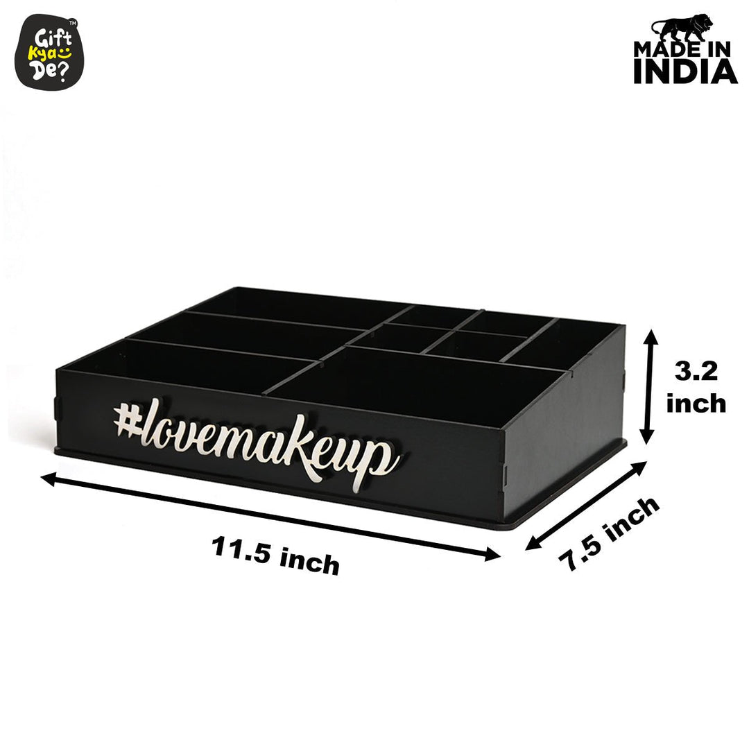 Gift Kya De Makeup Organizer For Dressing Table | 9 Compartments | Storage boxes For Lipstick, Nail Polish (30 x 22cm)