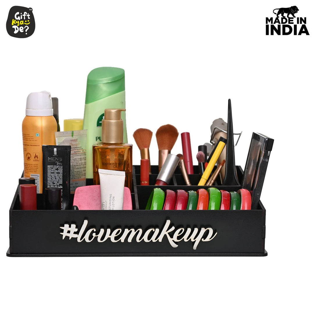 Gift Kya De Makeup Organizer For Dressing Table | 9 Compartments | Storage boxes For Lipstick, Nail Polish (30 x 22cm)