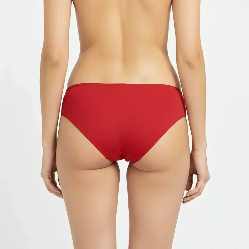Bamboo Fabric Low Waist Underwear | Red and Black | Pack of 2