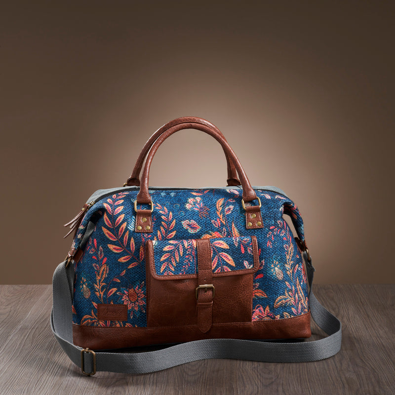 Mona B Large Kilim Inspired Duffel Gym Travel and Sports Bag with Outside Pocket and Stylish Design for Women: Amelia