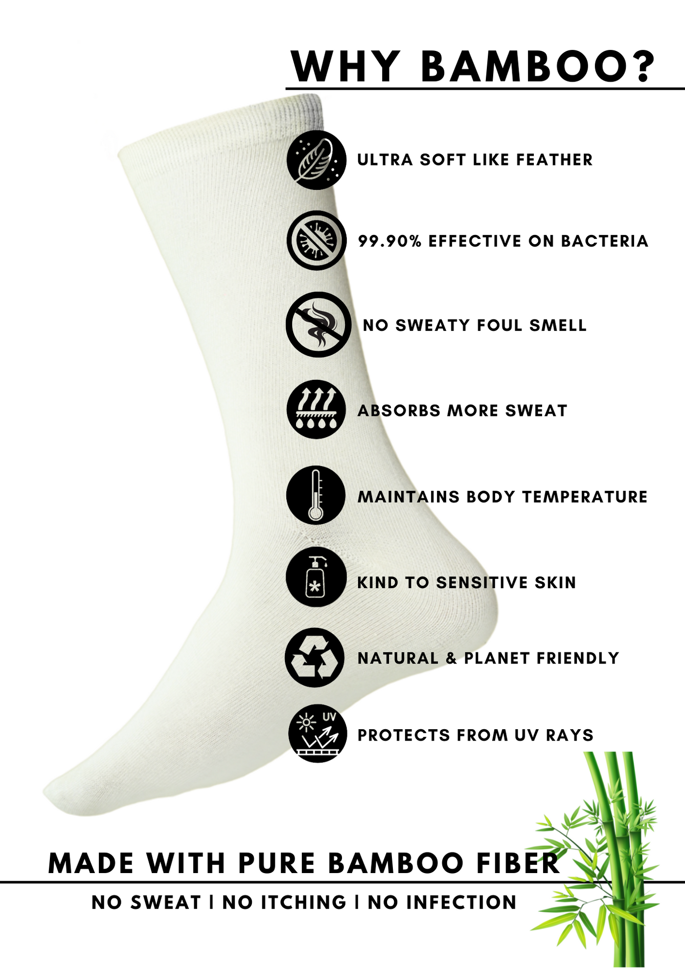 Bamboo Fabric Socks Pack Of 2