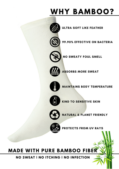 Bamboo Fabric White Socks | Pack of 1