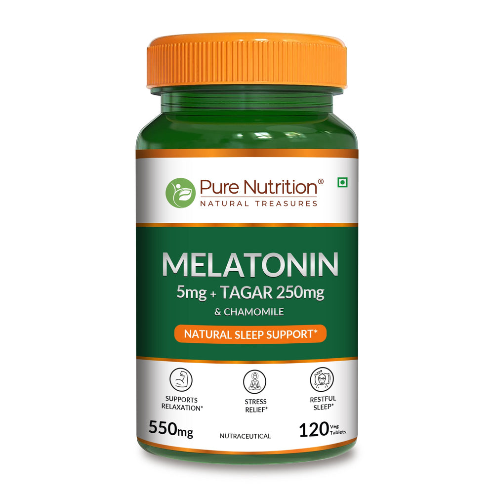 Melatonin with Tagar, Chamomile & L-Theanine 120 Tablets | Natural Sleep