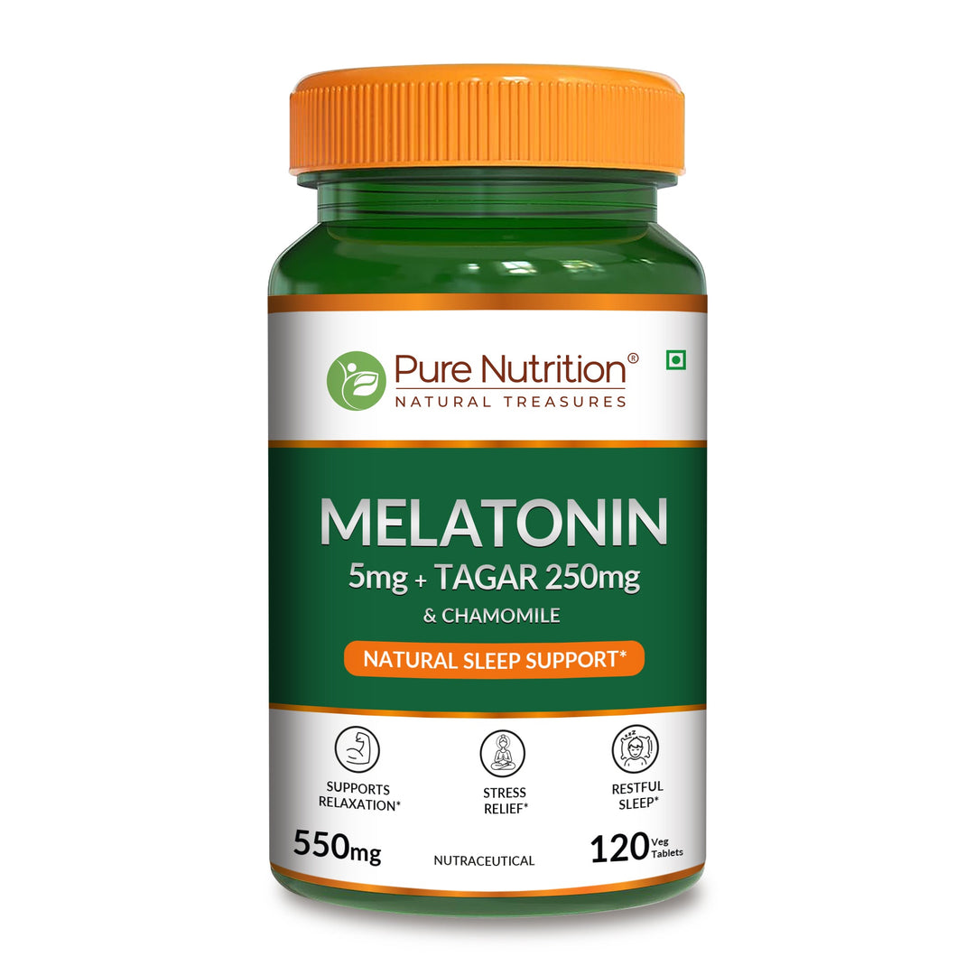 Melatonin with Tagar, Chamomile & L-Theanine 120 Tablets | Natural Sleep