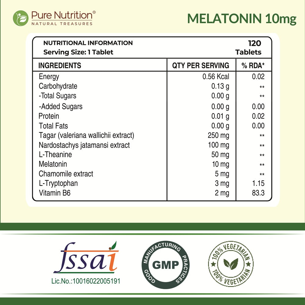 Melatonin 10mg Tablets  Sleep Cycle Support & Relaxation | 120 Tablets