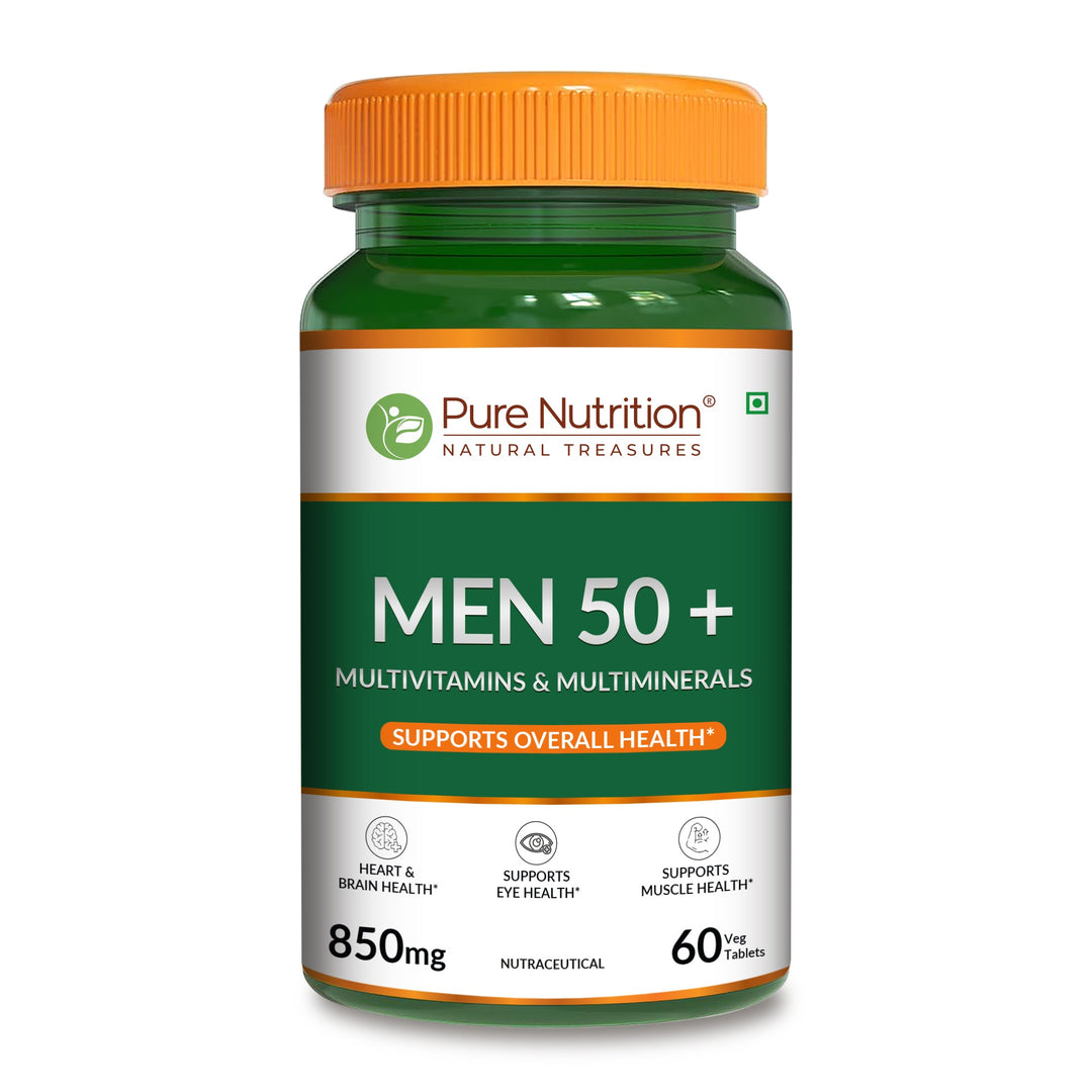 Pure Nutrition Men 50+ Multivitamins & Multiminerals | 60 Veg Tablets