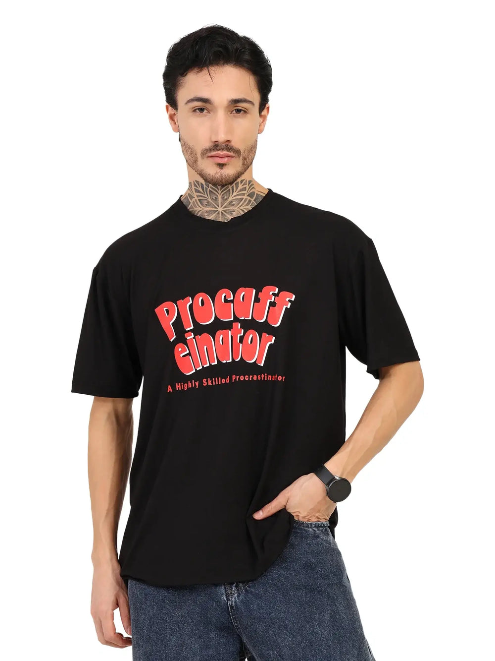 Men Black Oversized Bamboo T-Shirt – Soft, Breathable & Sustainable