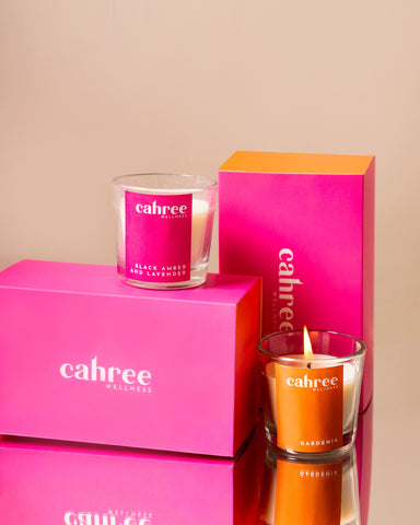 Cahree Wellness Two Moods - Luxury Soy Wax Votive Candle Gift Set