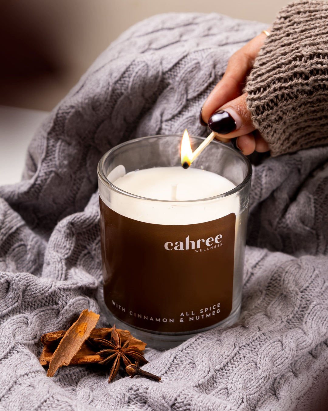 Cahree Wellness All Spice with Cinnamon & Nutmeg Luxury Soy Wax Candle