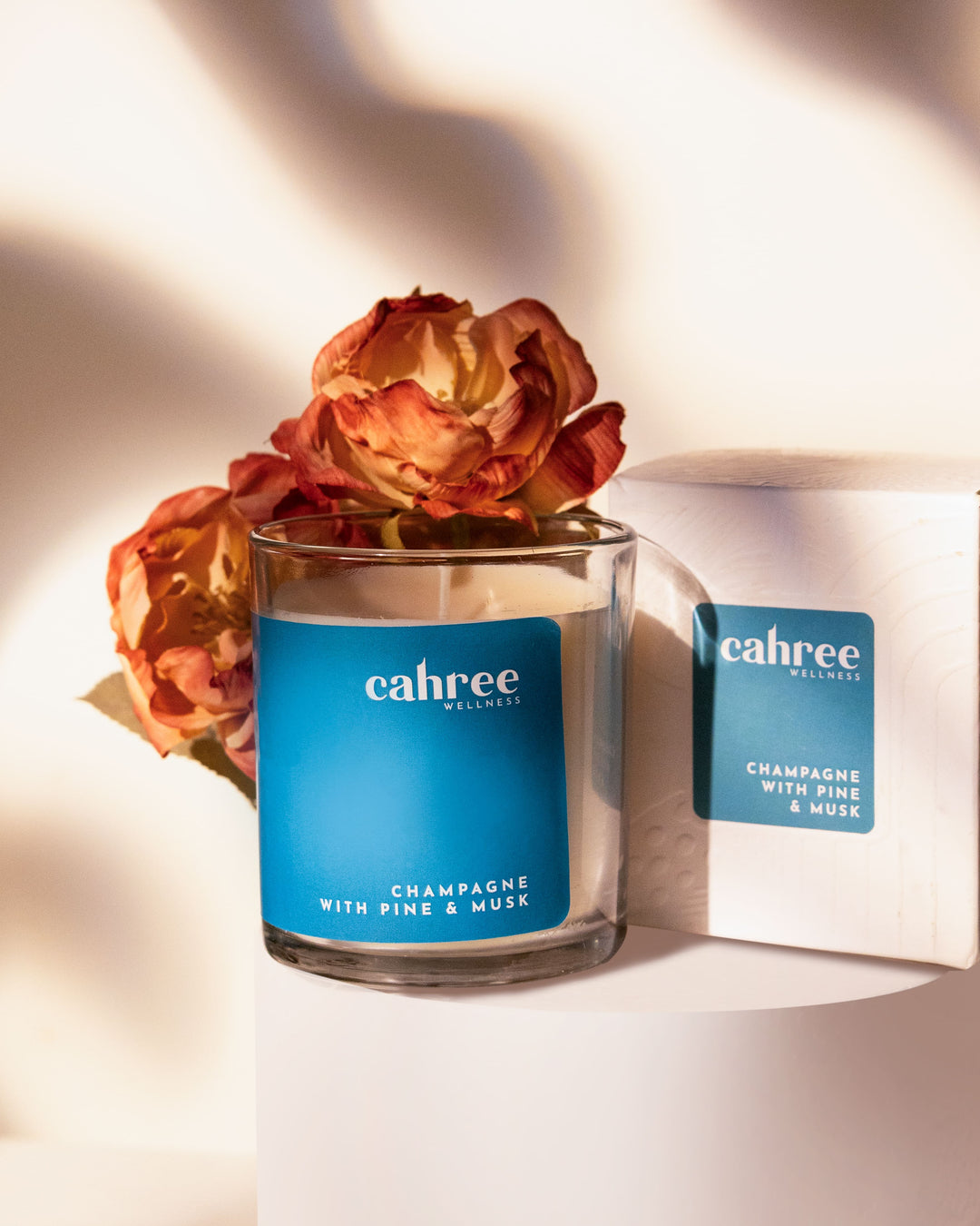 Cahree Wellness Champagne with Pine & Musk Luxury Soy Wax Candle