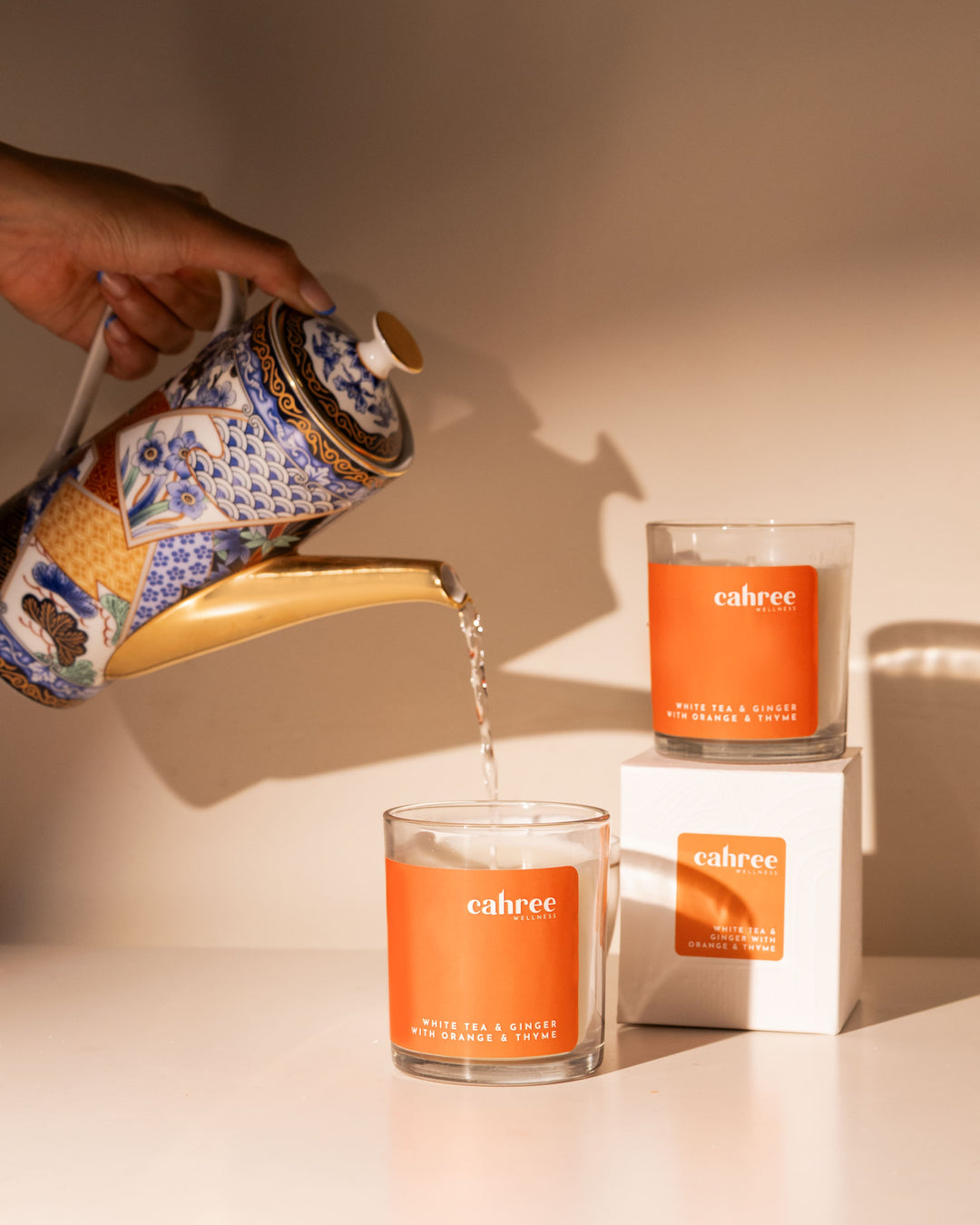Cahree Wellness White Tea & Ginger with Orange & Thyme Luxury Soy Wax Candle