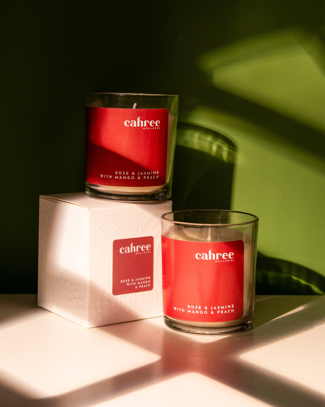 Cahree Wellness Rose & Jasmine with Mango & Peach Luxury Soy Wax Candle